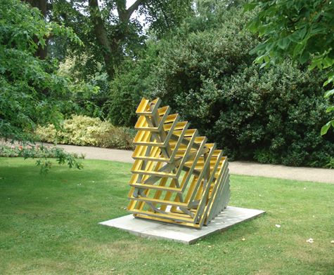 COCOON LINE��H100 x W92 x D190 cm��Galvanized & painted steel��2008-09 Exhibited at Leicester University 2009