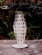 URN (model in perspex)  2002   Actual size: 192 x 77 x 57cm   Actual materials: Glass blocks, silicone sealant & galvanized steel base