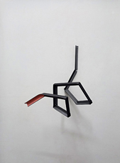 STRETCH (PINK TIP)  2022  48 x 40 x 32cm   Steel, painted Private collection, UK