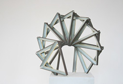STAR LINE II (on plinth)  2008  50cm diameter x 30cm deep    Zinc coated & painted steel