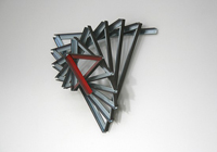 STAR LINE VI (red triangle) &nbsp; 51cm wide x 47cm high x 17cm deep &nbsp;&nbsp; Zinc coated & painted steel &nbsp;2008 Private collection, UK