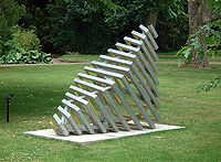COCOON LINE � 92cm wide x 100cm high x 190cm deep� Galvanized & painted steel �2008-09 Exhibited at Leicester University 2009