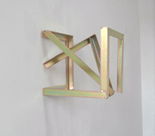PETROL LINE (2nd View)&nbsp; 25cm square Zinc & colour passivate on steel 2010