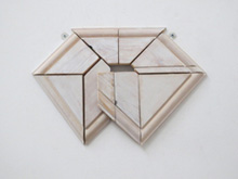 SKIRTING - SPACE INVADER  2014 35cm high x 52cm wide x 6cm deep Painted wood & brass hinges
