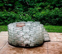 WELL I  1999-2000   120 x 48cm   Clear & pink glass blocks, silicone sealant & stainless steel base Shown at Hannah Peschar Sculpture Garden, Surrey