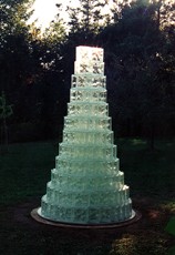 BERG  2001  228 x 130cm   Glass blocks, silicone sealant, aluminum & steel base Private commission, Canada