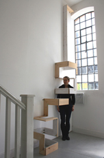 SKIRTING SPACE 2  2013  Wood painted with brass fixings  Exhibited at Barbican Arts Trust, Atrium Gallery 2013