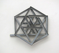 STAR LINE I  2005 48cm diameter x 10cm deep    Painted steel Private Collection