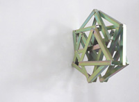 STAR LINE IX (Petrol)  2010   50cm diameter x 29cm deep  Zinc & colour passivate on steel Installed on wall, Flowers Gallery 'Artist of the Day' exhibit 2015