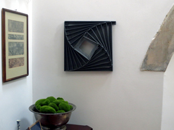 STAR LINE VII (square)  2008   39cm sq. x 8cm deep    Painted steel In situe - Private Collection, UK