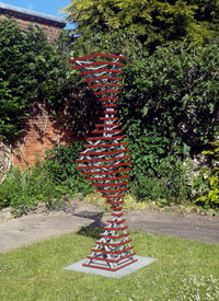 TOWER LINE  2009 235cm high x 46cm wide x 46cm deep Galvanized & painted steel Exhibited Shoreham Sculpture Trail 2017