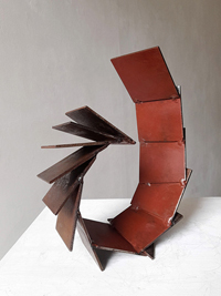 SCORPIO's TALE  2021 25cm high x 20cm wide  x 10cm deep Steel painted & waxed