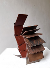 SCORPIO's TALE  2021 25cm high x 20cm wide  x 10cm deep Steel painted & waxed