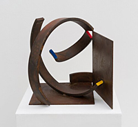 25 - SPACE FOR RED YELLOW BLUE  2020 26cm high x 28cm wide x 27cm deep Steel waxed & touches of paint