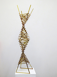 SINE LINE model  2019 100cm high x 20cm wide  x 20cm deep Brass