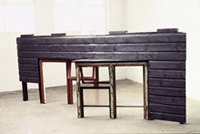 BARNSIDE  1992-93   175 x 250cm    Painted wood & glass