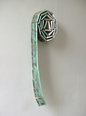 CHAMELEON  1997   100cm long x 30cm wide x 9.5cm deep Painted skirting board & brass hinges