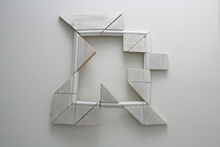 SKIRTING - FRAME  2012 55cm high x 60cm wide x 10cm deep Painted wood & brass hinges