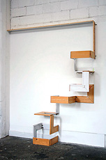 SKIRTING SPACE 1  2013 258cm high x 220cm wide x 45cm deep Painted wood & brass fixings Open Studio Exhibition 2013