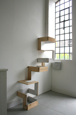 SKIRTING SPACE 2  2013 Painted wood & brass fixings (Barbican Arts Trust - Atrium Gallery Exhibit 2013)