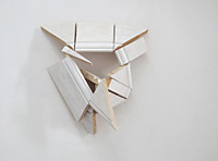 SKIRTING - MASK  2015 45cm high x 40cm wide x 22cm deep Painted skirting board & brass hinges