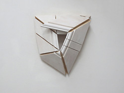 SKIRTING - ENWRAP  2015 46cm high x 40cm wide x 14cm deep Painted skirting board & brass hinges